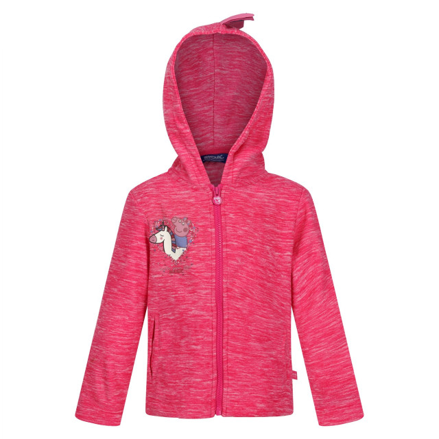 Regatta Kinder/kids peppa pig marl fleece full zip hoodie UTRG7796_pinkfusion large