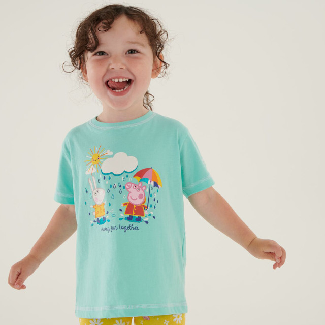 Regatta Kinder/kids peppa pig bedrukt t-shirt UTRG7777_arubablue large
