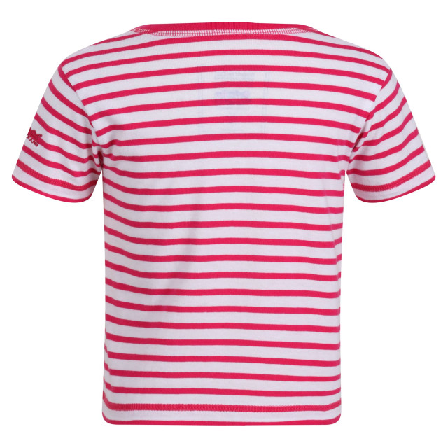 Regatta Kinderen/kinderen peppa pig stripe t-shirt UTRG7752_pinkfusionwhite large