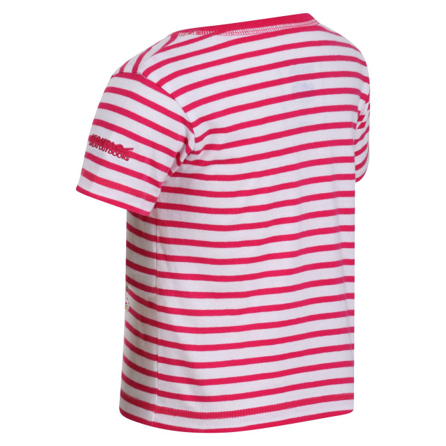 Regatta Kinderen/kinderen peppa pig stripe t-shirt UTRG7752_pinkfusionwhite large