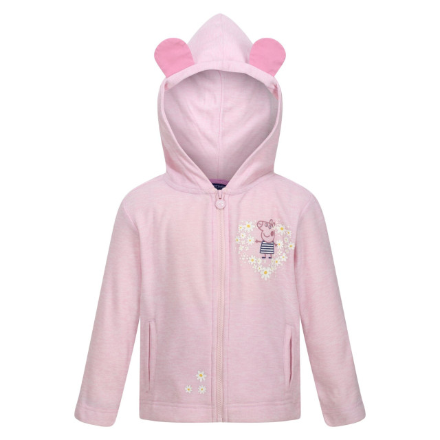 Regatta Childrens/kids peppa pig floral fleece full zip hoodie UTRG7797_pinkmist large