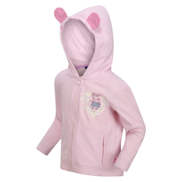 Regatta Childrens/kids peppa pig floral fleece full zip hoodie UTRG7797_pinkmist large