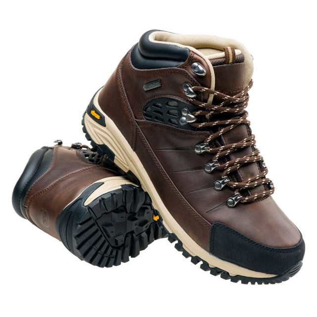 Hi-Tec Heren lotse leren mid cut wandelschoenen UTIG998_brownblackbeige large
