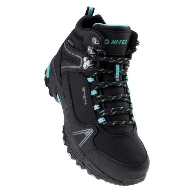 Hi-Tec Dames hapiter waterdichte mid cut wandelschoenen UTIG2248_blackturquoise large