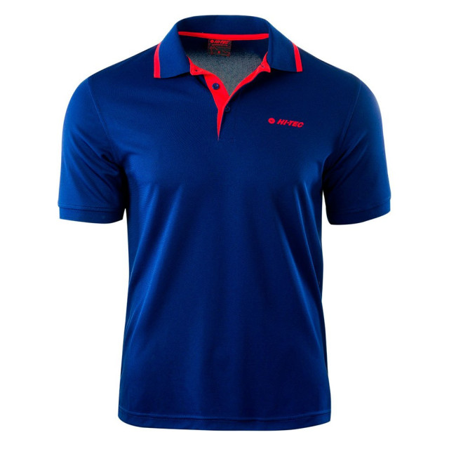 Hi-Tec Heren polo shirt met contrast paneel UTIG309_bluehighriskred large