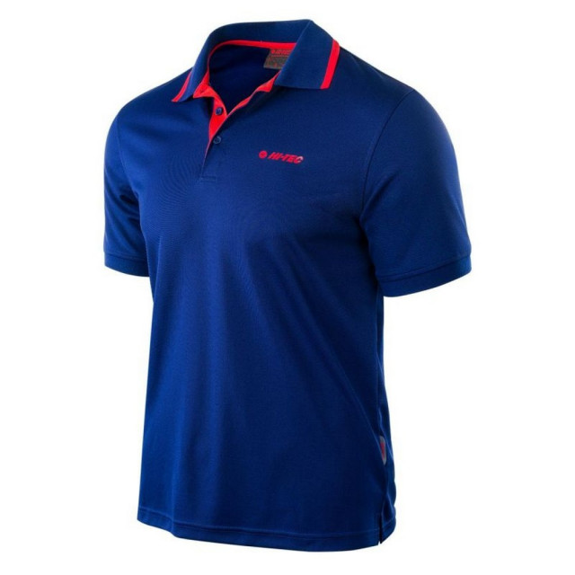 Hi-Tec Heren polo shirt met contrast paneel UTIG309_bluehighriskred large