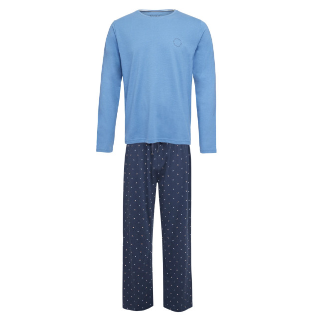 Phil & Co Lange heren winter pyjama set katoen print op de broek PH-249-02 large