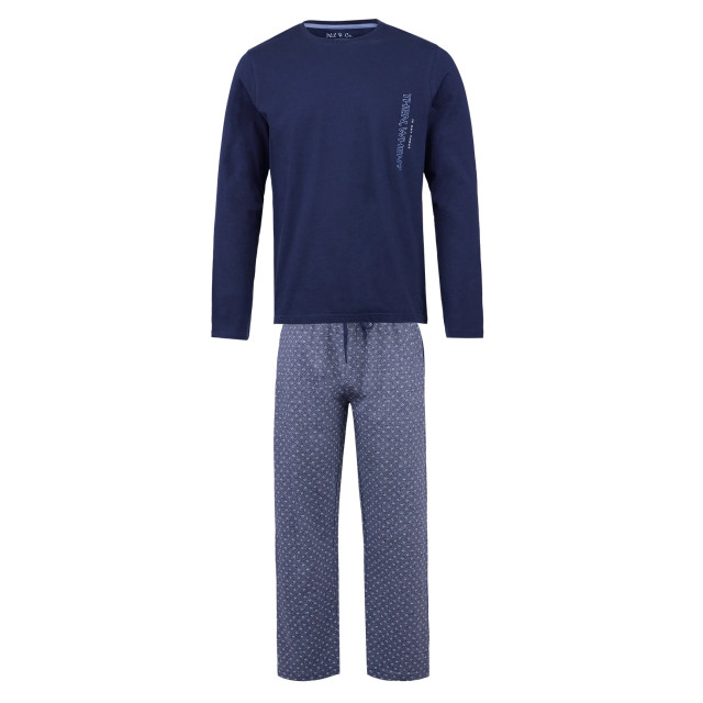 Phil & Co Lange heren winter pyjama set katoen patroon op de broek PH-230-02 large