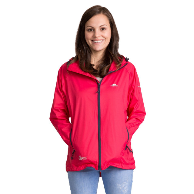 Trespass Dames qikpac waterdichte en opbergbare shell jas UTTP3379_raspberry large