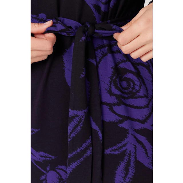 JANSEN AMSTERDAM Vbf501 jersey print dress jet w23 000975 black/purple W23 000975 large