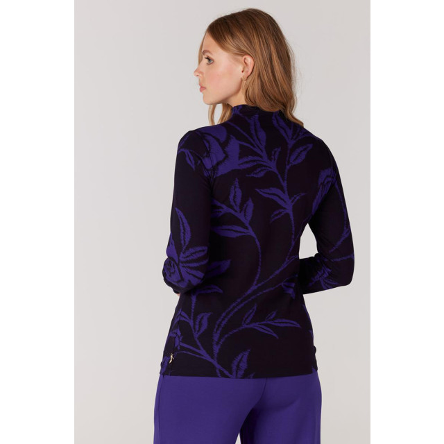 JANSEN AMSTERDAM Jansen amstedam vbf101 jersey print turtle neck top elliot w23 000975 black/purple W23 000975 large