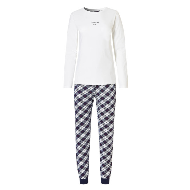 By Louise Essential dames pyjama set lang katoen geruit dream on BL-281-02 large