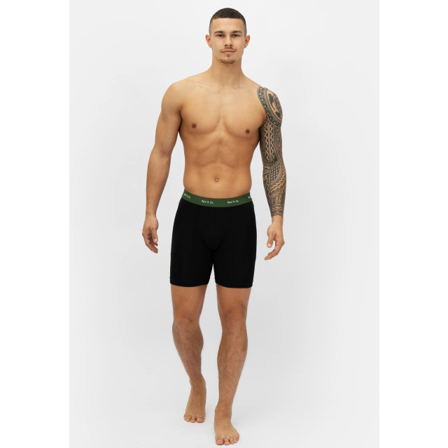 Phil & Co Boxershorts heren met lange pijpen boxer briefs 3-pack zwart / groen PH-38-3J large