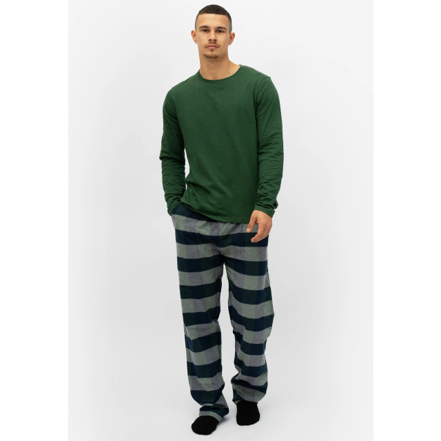 Phil & Co Heren pyjamabroek lang geruit flanel blauw/groen PH-243-00-2 large