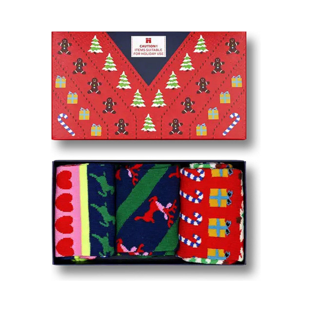 Happy Socks giftbox 3P sokken x-mas sweater multi  P000328 large