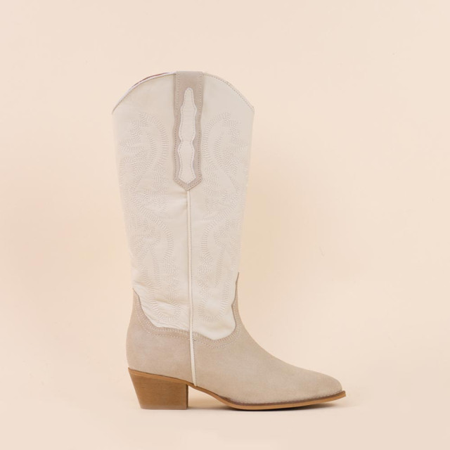 DWRS Label Cowboyboots 271179 tulsa offwhite - dames maat: leer 271179OFFWHIBEI large