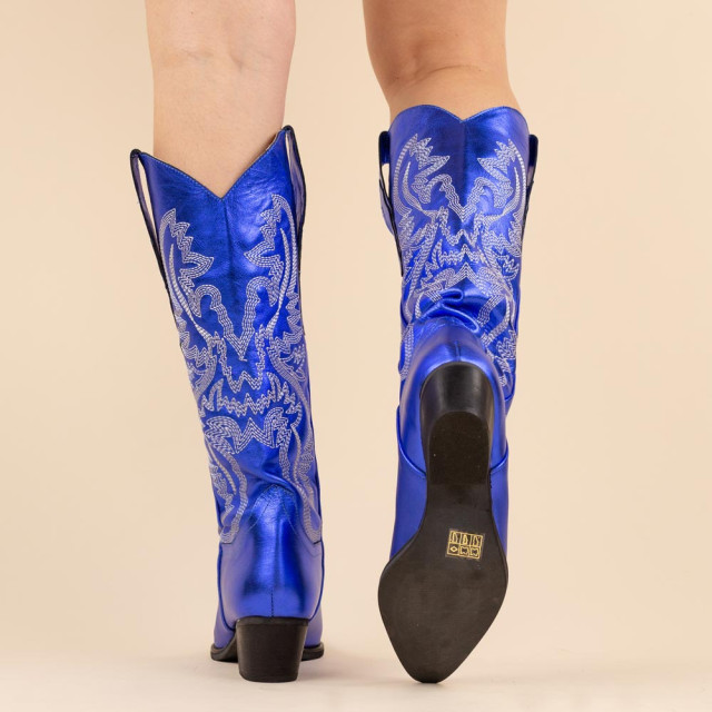 DWRS Label Cowboyboots 271179 tulsa kobalt metallic dames maat: leer 271179KOBALT large