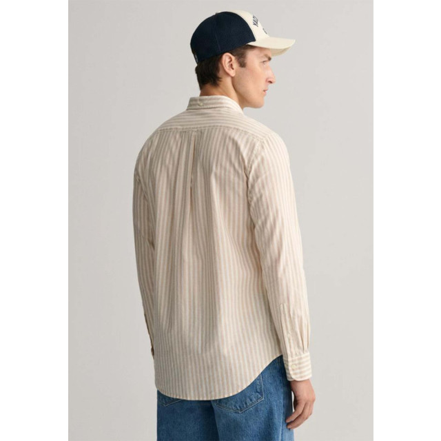 Gant Lange mouw overhemden reg cotton linen stripe large