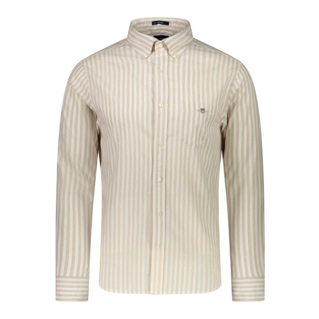 Gant Lange mouw overhemden reg cotton linen stripe large