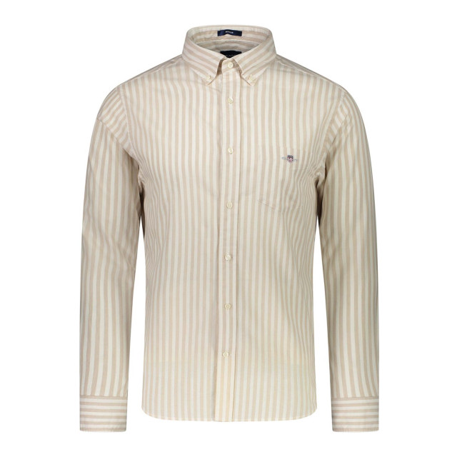 Gant Lange mouw overhemden reg cotton linen stripe large