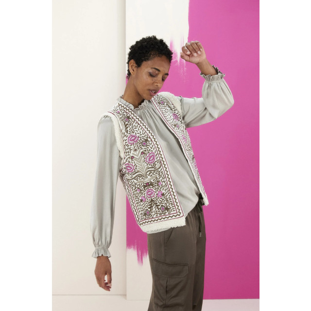 Summum 9s110-11729 gilet embroidered velours 9s110-11729 Gilet Embroidered Velours large