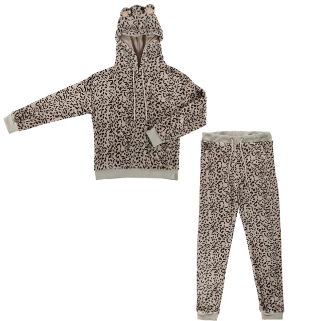 Apollo Dames huispak loungewear luipaard print fleece incl capuchon 000123956002-A large
