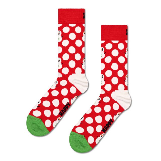 Happy Socks Dames / heren sokken big dot snowman giftbox kerstsokken 2-pack XBDS02-6500-36 large