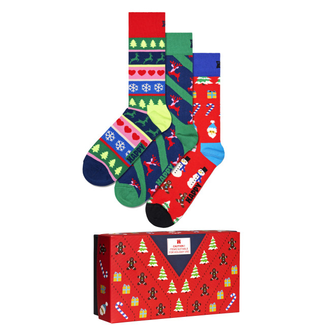 Happy Socks Dames heren sokken sweater giftbox kerstsokken 3-pack P000328 large