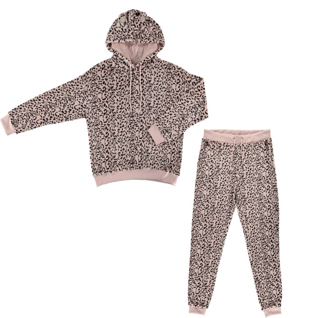 Apollo Dames huispak loungewear luipaard print fleece incl capuchon 000123956002-B large