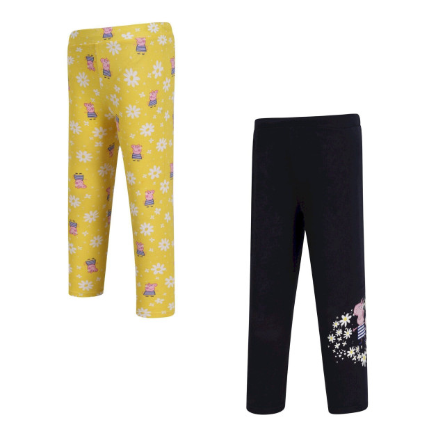 Regatta Kinder/kids daisy peppa pig legging (set van 2) UTRG7768_maizeyellownavy large