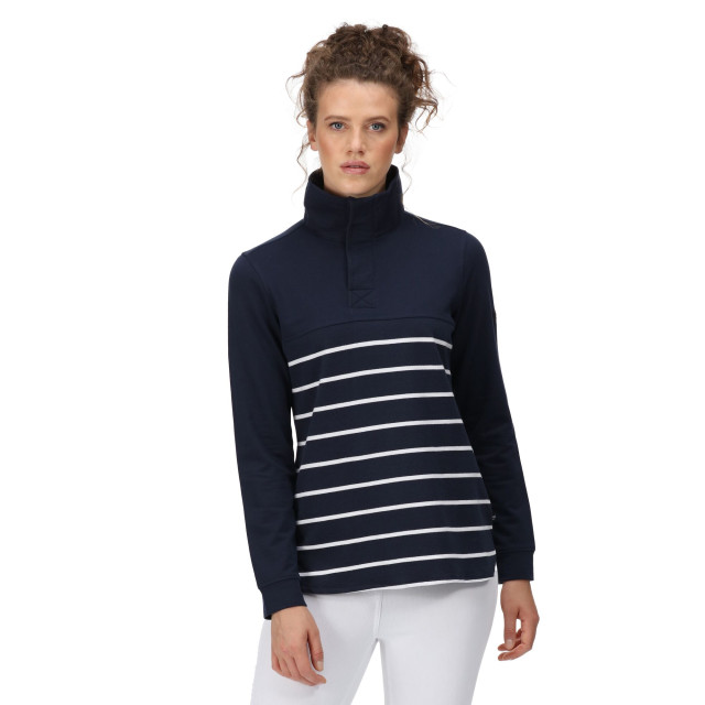 Regatta Dames camiola ii stripe fleece top UTRG7323_navywhite large