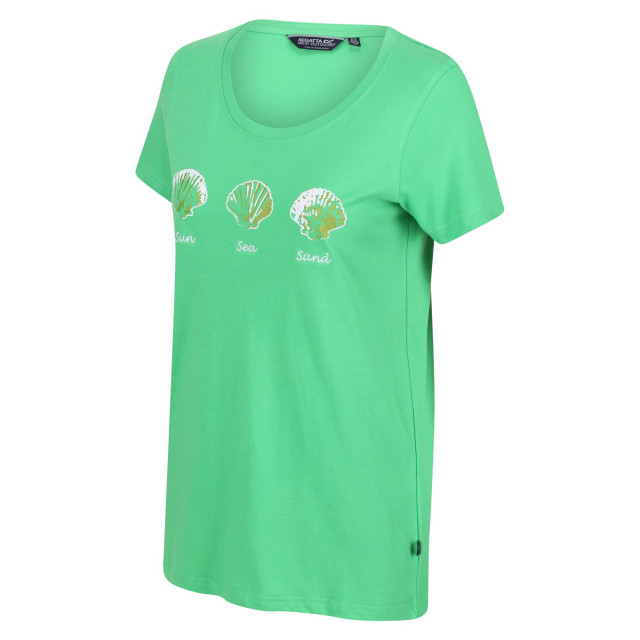 Regatta Dames filandra vi zeeschelpen t-shirt UTRG7231_vibrantgreen large