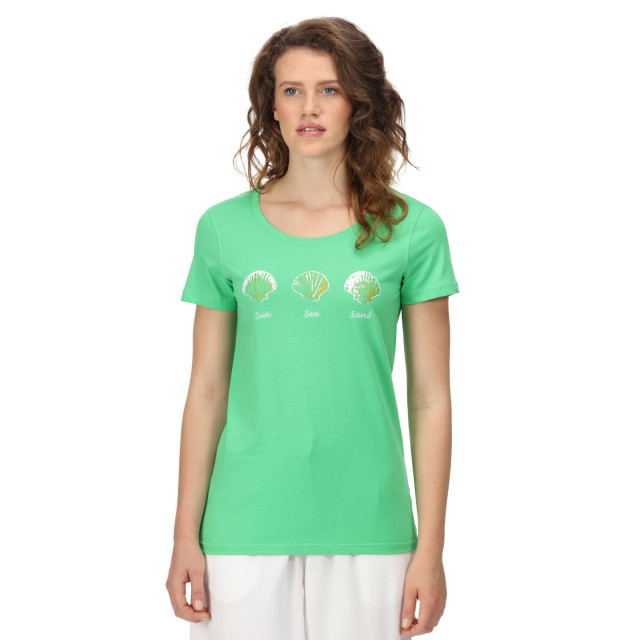 Regatta Dames filandra vi zeeschelpen t-shirt UTRG7231_vibrantgreen large