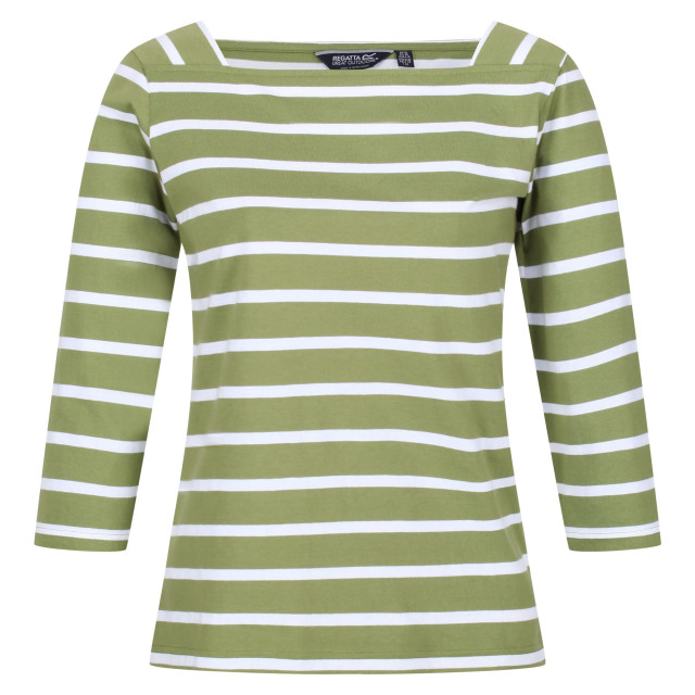 Regatta Dames polexia stripe t-shirt UTRG6921_grapeleafwhite large