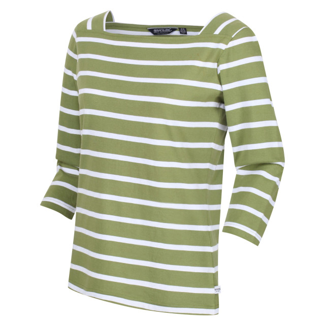 Regatta Dames polexia stripe t-shirt UTRG6921_grapeleafwhite large