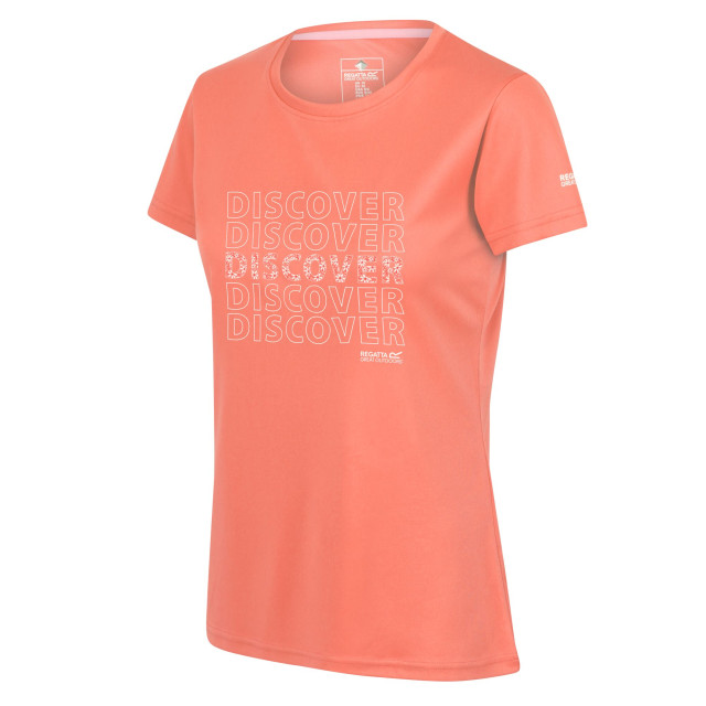 Regatta Dames fingal vi tekst t-shirt UTRG6859_fusioncoral large