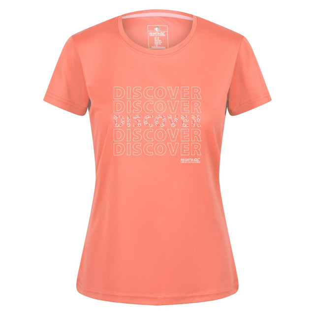 Regatta Dames fingal vi tekst t-shirt UTRG6859_fusioncoral large