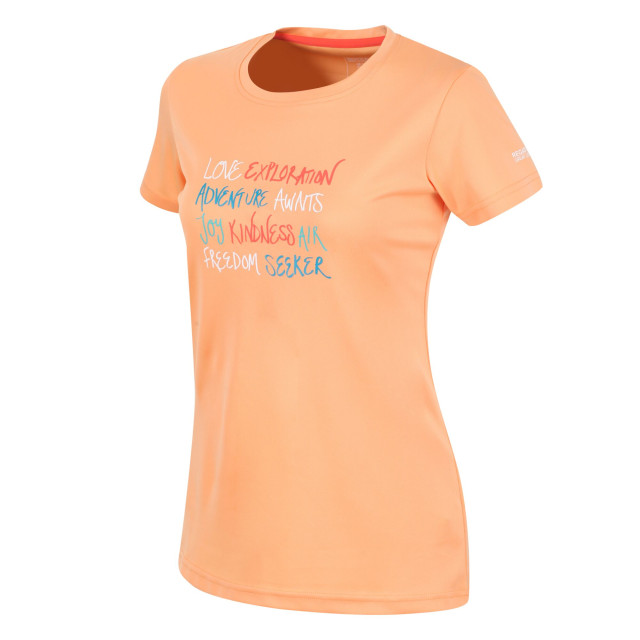 Regatta Dames fingal vi t-shirt met opdruk UTRG6861_papaya large