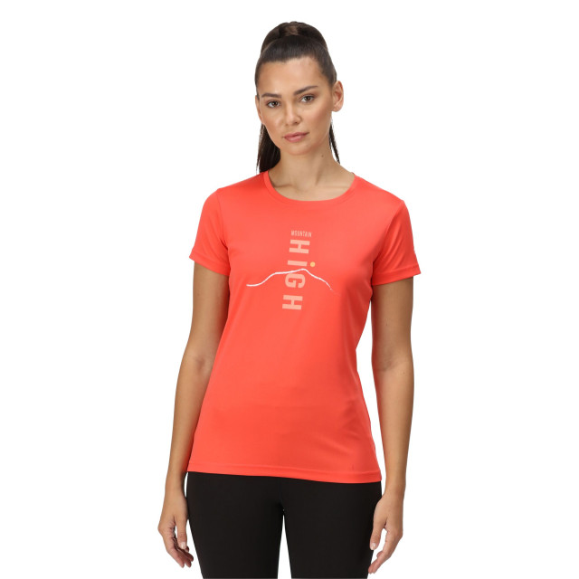 Regatta Dames fingal vi berg t-shirt UTRG6863_neonpeach large