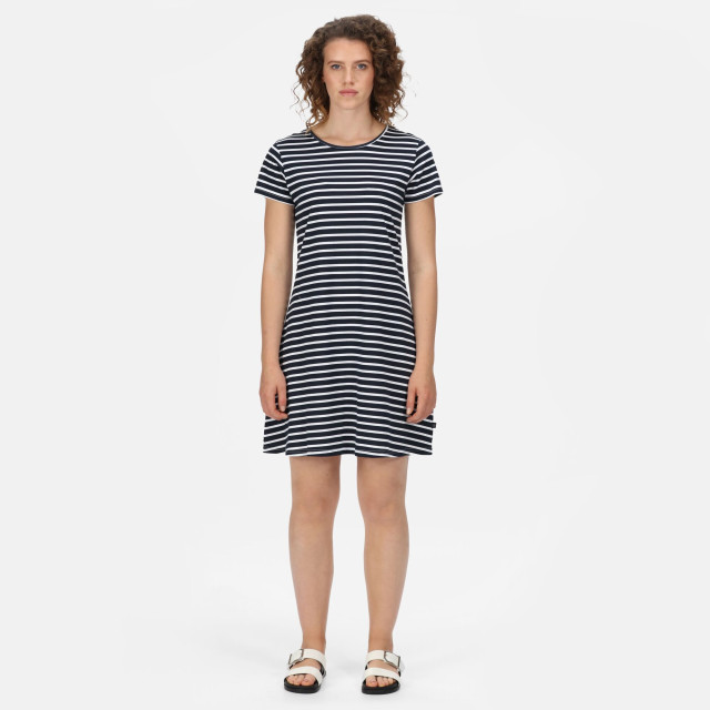 Regatta Dames balia stripe swing dress UTRG6703_navywhite large