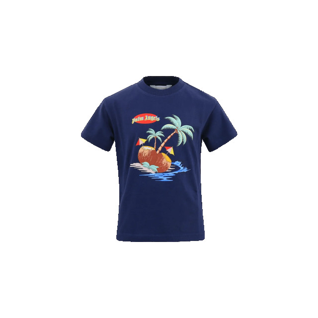 Palm Angels Kids t-shirt coconut navy blue bro PBAA003S22JER002-4660 large