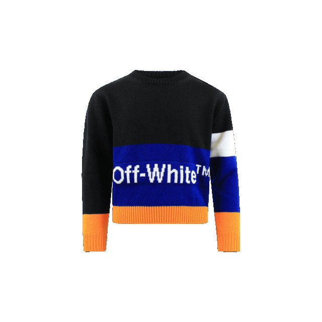 Off White Kids color block knit crewneck OBHE001F22KNI004-1001 large
