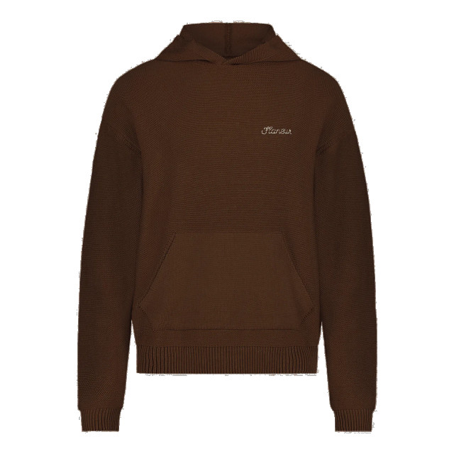 Flaneur Homme Heren signature knit hoodie F12028-Brown large