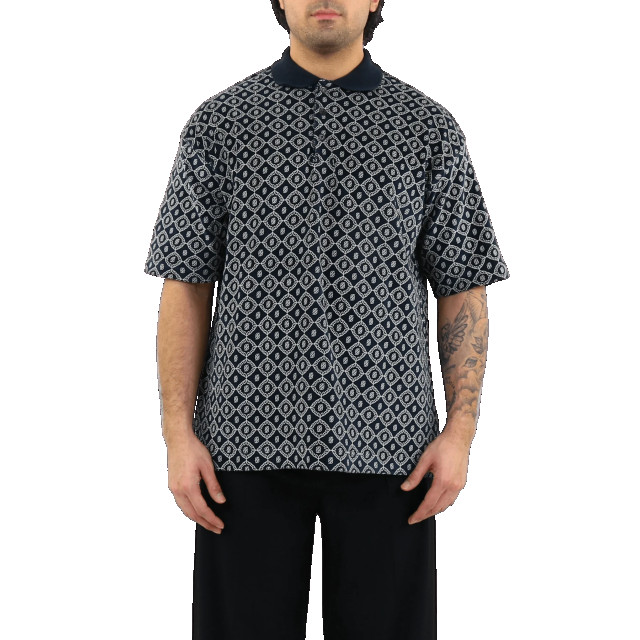 Drole De Monsieur Heren le polo velours monogramme PL105-NY-Navy large