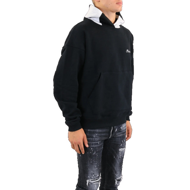 Flaneur Homme Heren knitted hood hoodie W10061FH-BLACK large