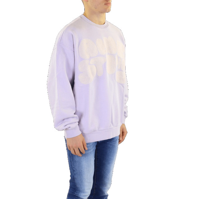 Acne Studios Heren fyre bubble logo crew BI0172-CSS-Pale lilac large