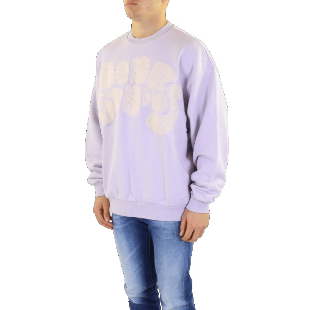 Acne Studios Heren fyre bubble logo crew BI0172-CSS-Pale lilac large