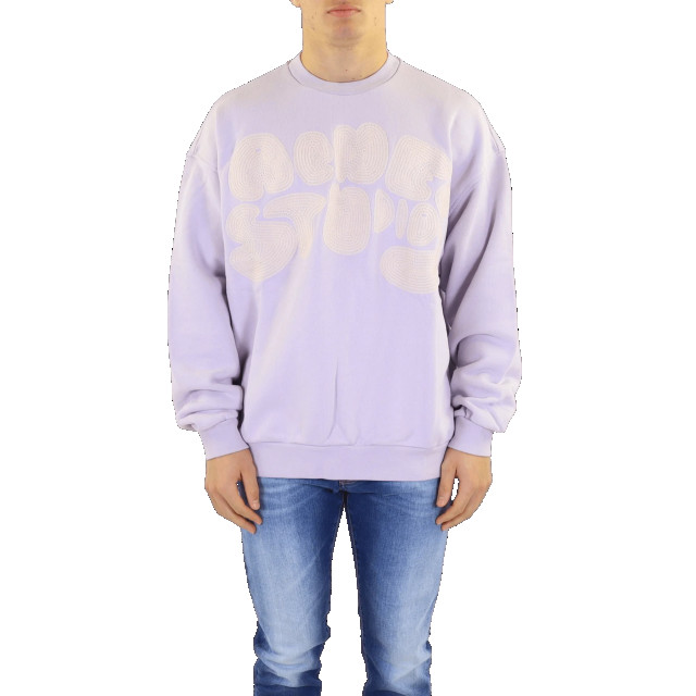 Acne Studios Heren fyre bubble logo crew BI0172-CSS-Pale lilac large