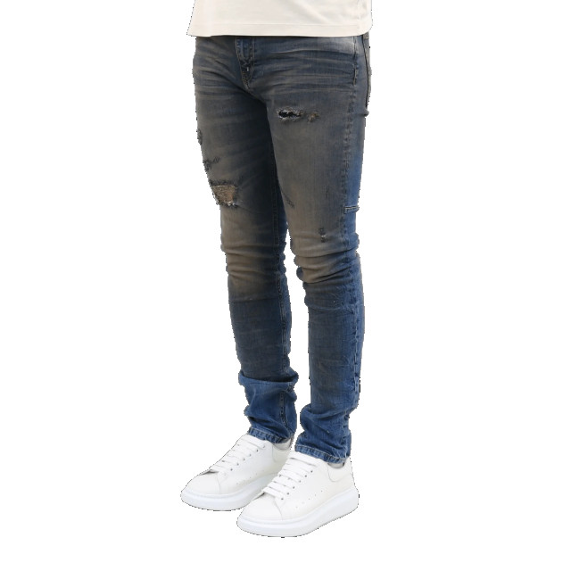 Flaneur Homme Heren destroyer skinny jeans S9082FH-Indigo large