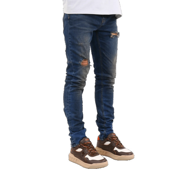 Flaneur Homme Heren destroyer skinny jeans W10109FH-DIRTY INDIGO large
